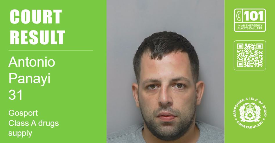 Drug dealer caught by police at Gosport ferry terminal is jailed